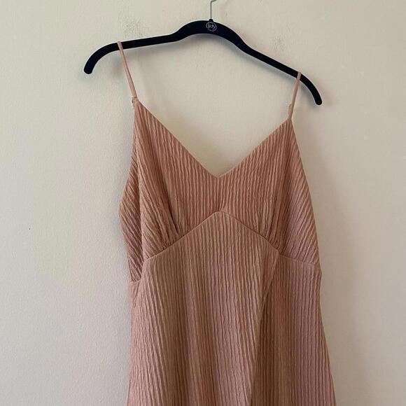 Lulus View and I Mauve Mauve Pink Tie-Back Faux-Wrap Midi Dress - Picture 3 of 9